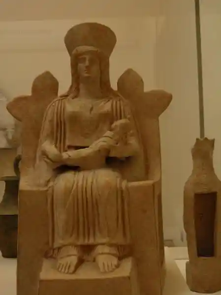 Pre-christian terracotta mother and child figure